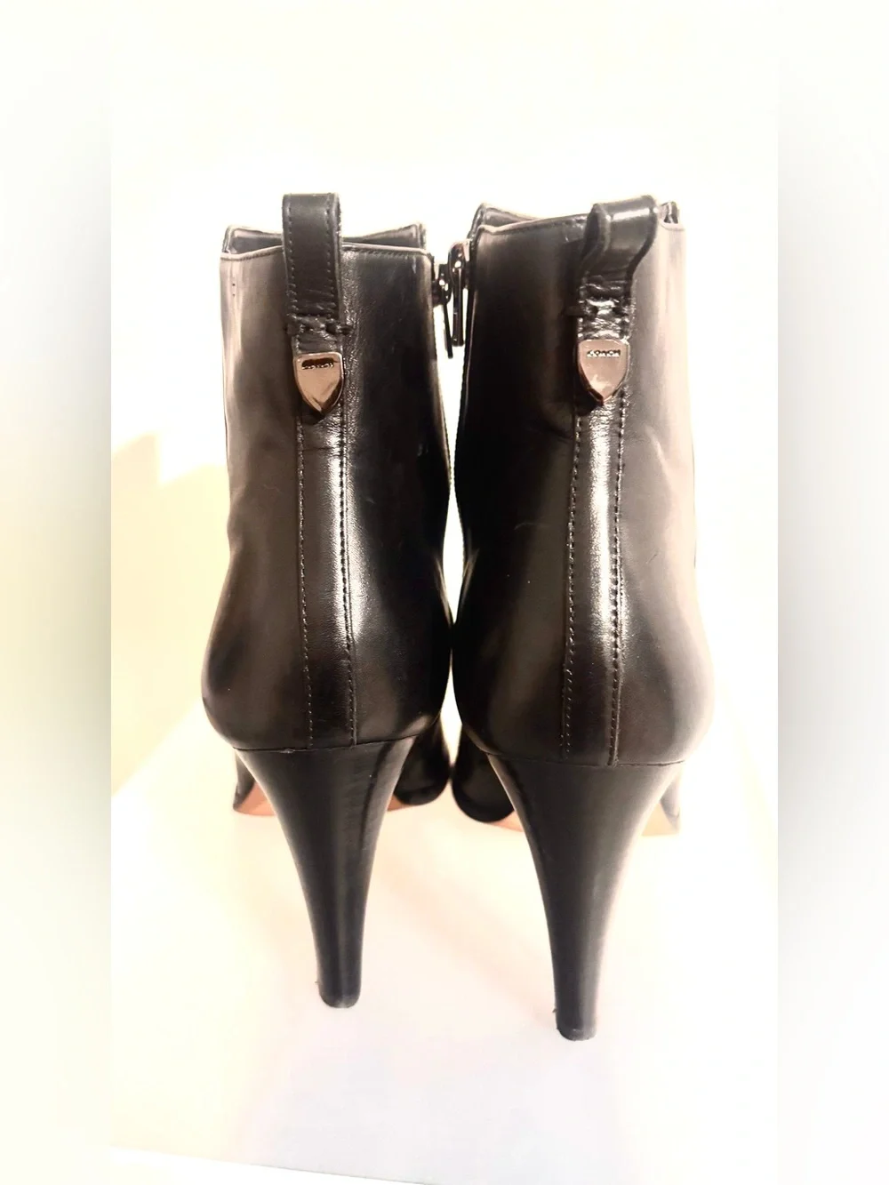 Coach Jemma black leather ankle booties in women's size 10B